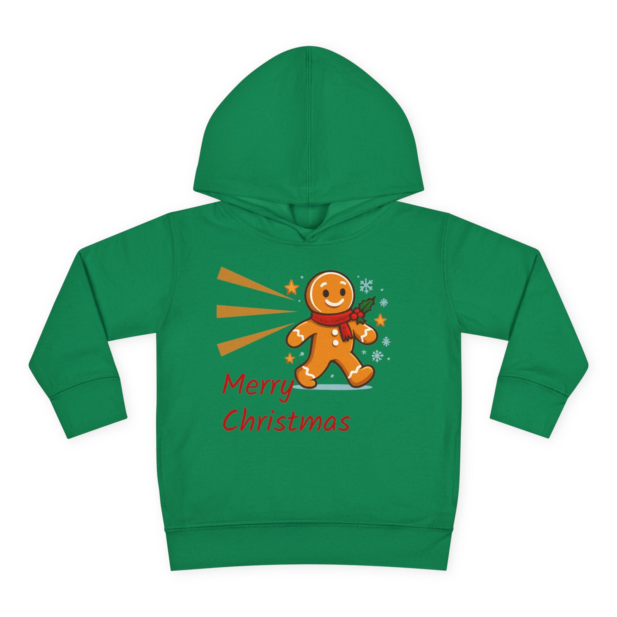 Christmas Toddler Hoodie - Merry Christmas Gingerbread Design, Holiday Gift, Fleece Pullover, Cute Kids Apparel, Seasonal Wear