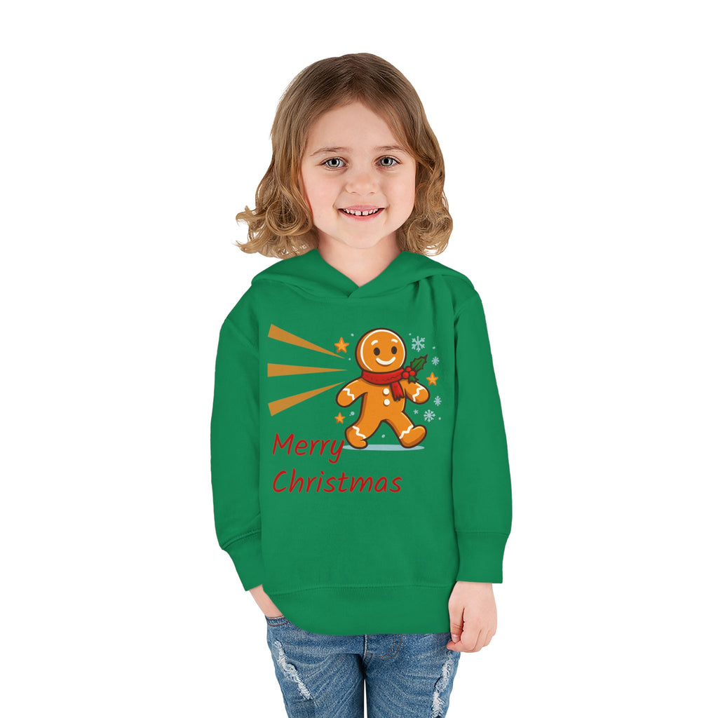 Christmas Toddler Hoodie - Merry Christmas Gingerbread Design, Holiday Gift, Fleece Pullover, Cute Kids Apparel, Seasonal Wear