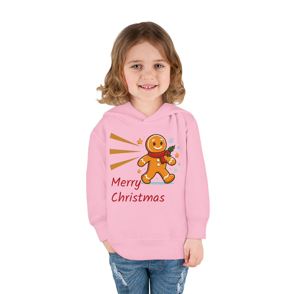 Christmas Toddler Hoodie - Merry Christmas Gingerbread Design, Holiday Gift, Fleece Pullover, Cute Kids Apparel, Seasonal Wear