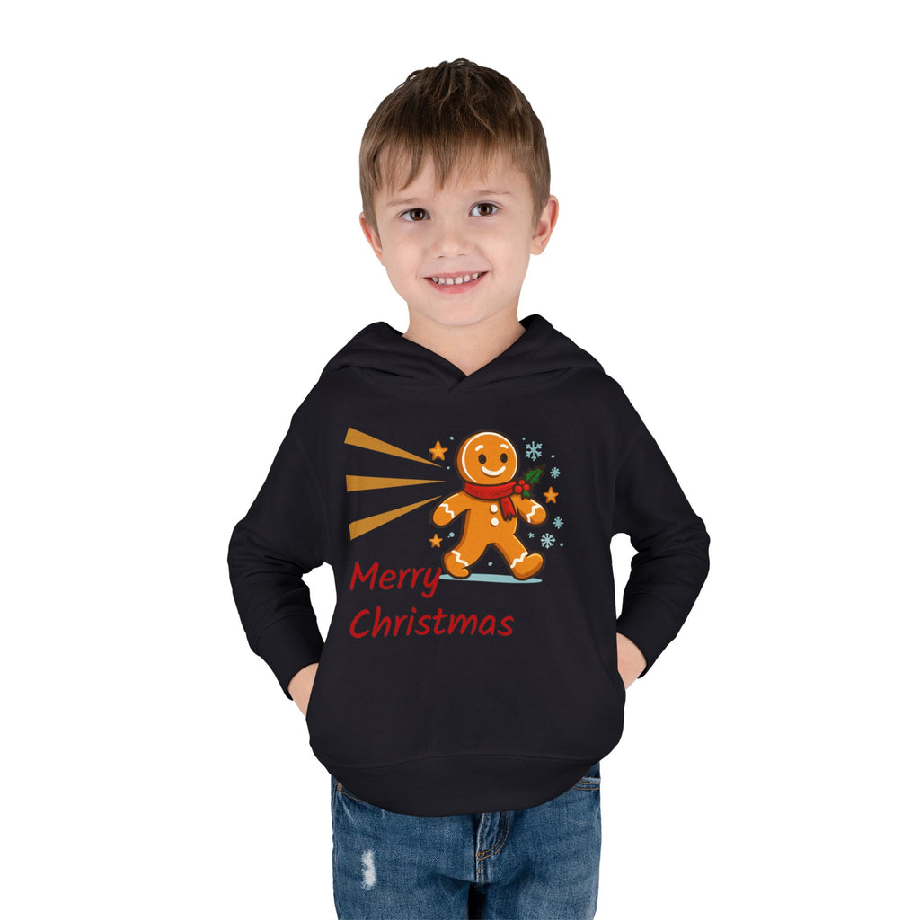 Christmas Toddler Hoodie - Merry Christmas Gingerbread Design, Holiday Gift, Fleece Pullover, Cute Kids Apparel, Seasonal Wear