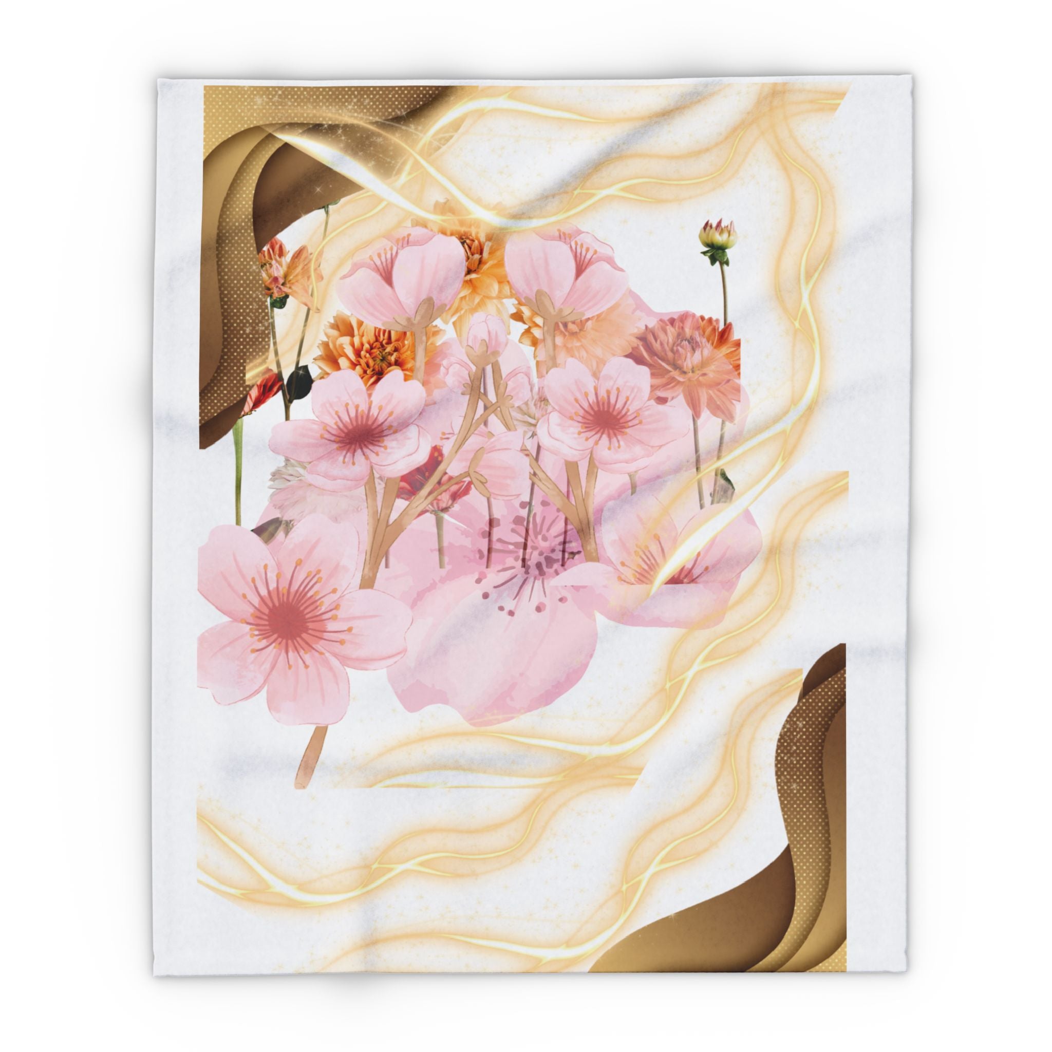 Floral Cozy Fleece Blanket – Soft Throw for Home Decor, Gift for Her, Wedding, Seasonal Comfort, Birthday Present