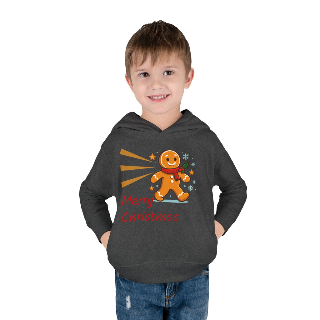 Christmas Toddler Hoodie - Merry Christmas Gingerbread Design, Holiday Gift, Fleece Pullover, Cute Kids Apparel, Seasonal Wear