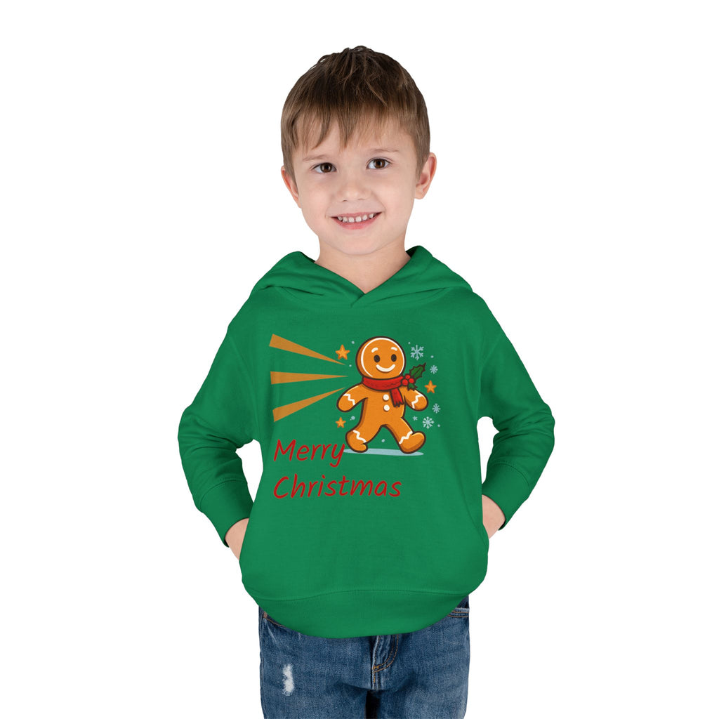 Christmas Toddler Hoodie - Merry Christmas Gingerbread Design, Holiday Gift, Fleece Pullover, Cute Kids Apparel, Seasonal Wear
