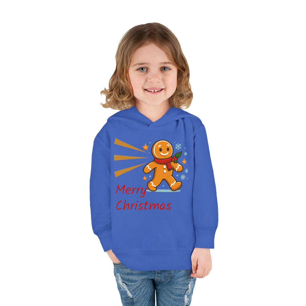 Christmas Toddler Hoodie - Merry Christmas Gingerbread Design, Holiday Gift, Fleece Pullover, Cute Kids Apparel, Seasonal Wear