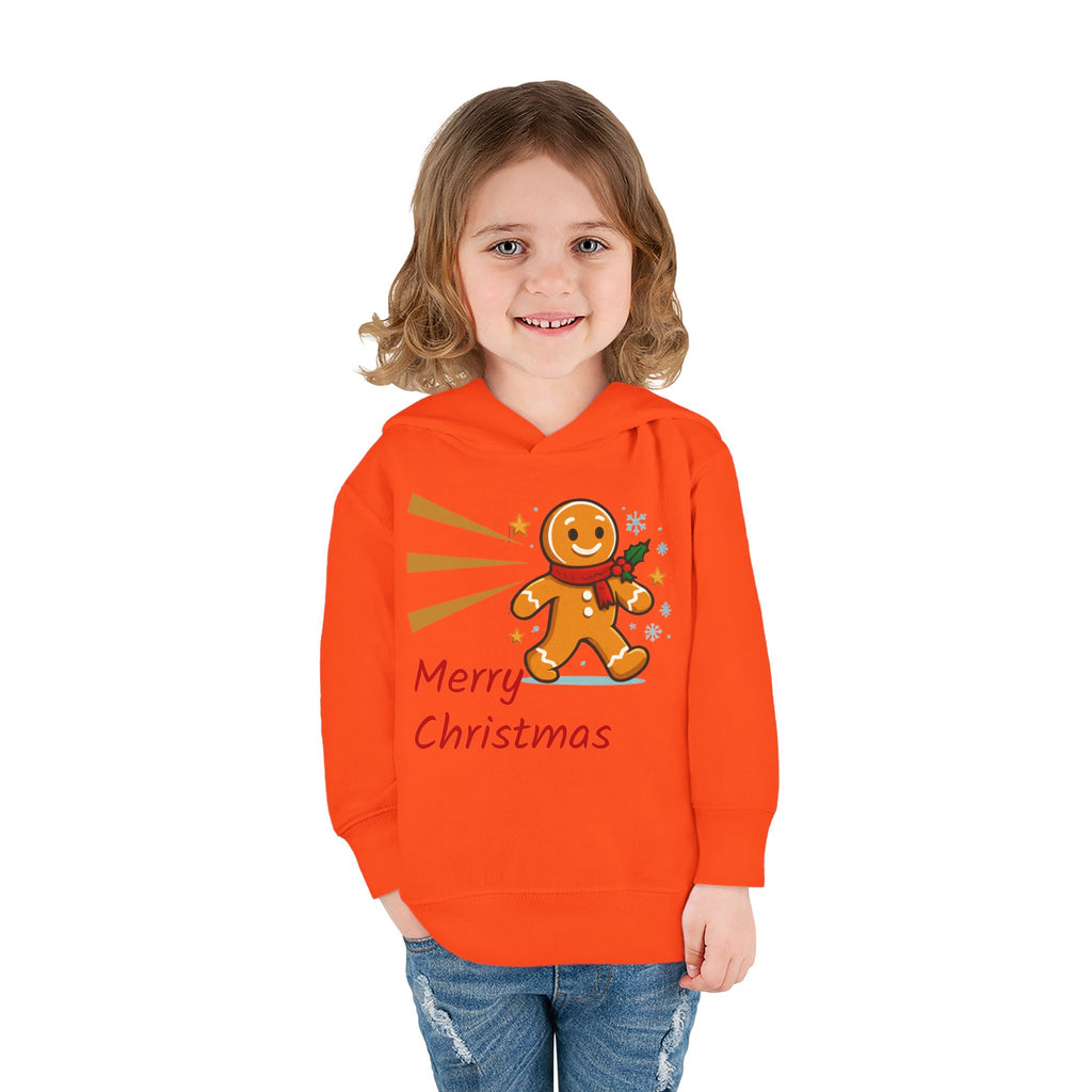 Christmas Toddler Hoodie - Merry Christmas Gingerbread Design, Holiday Gift, Fleece Pullover, Cute Kids Apparel, Seasonal Wear