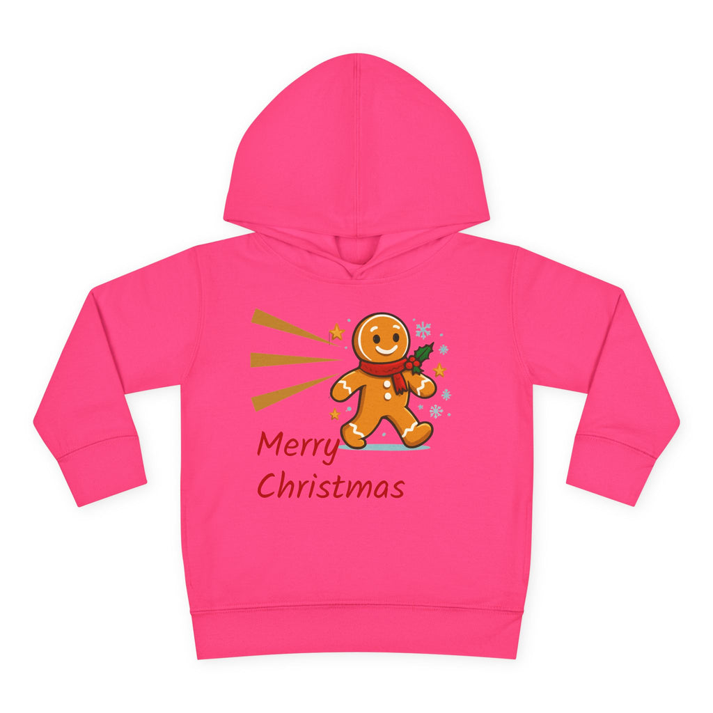 Christmas Toddler Hoodie - Merry Christmas Gingerbread Design, Holiday Gift, Fleece Pullover, Cute Kids Apparel, Seasonal Wear