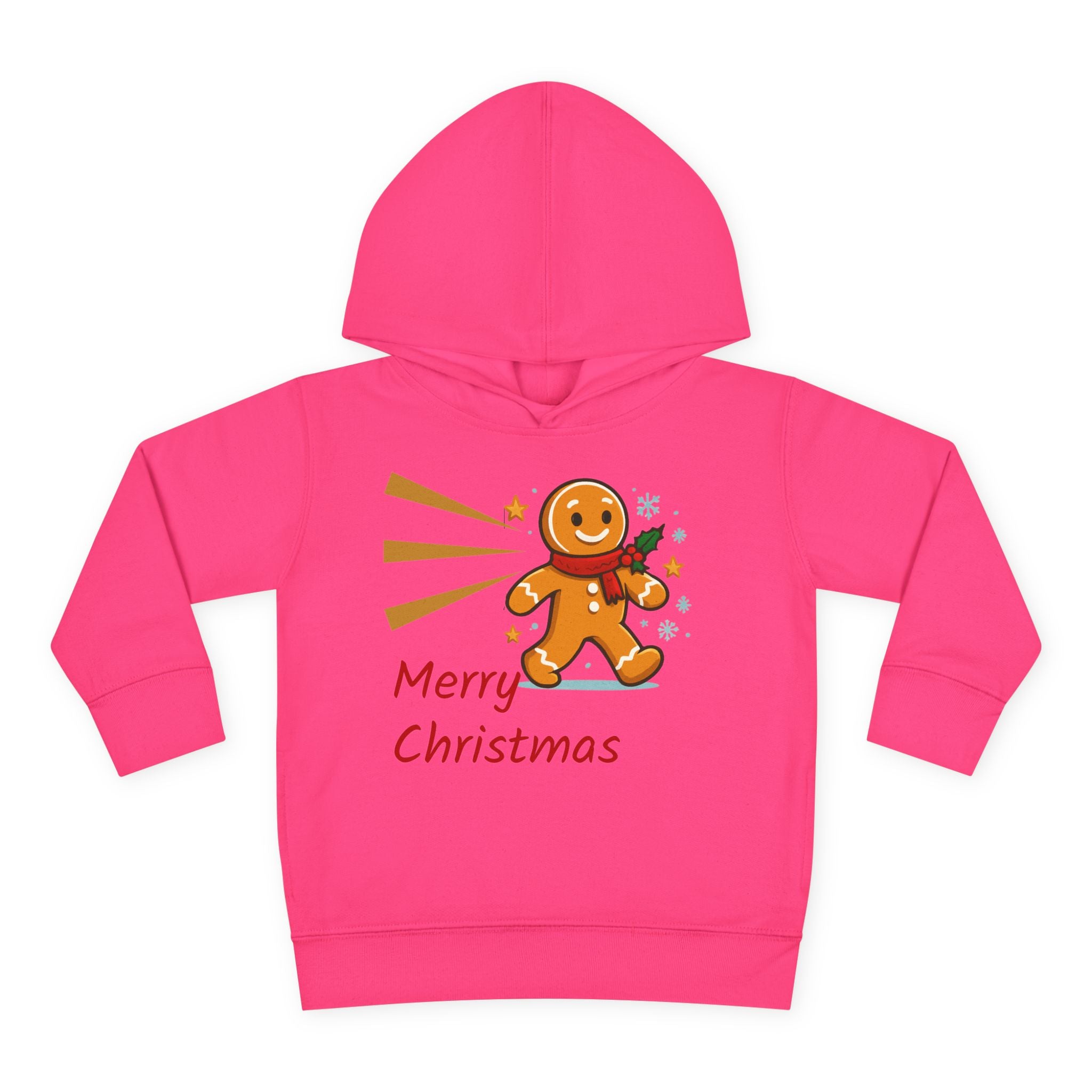 Christmas Toddler Hoodie - Merry Christmas Gingerbread Design, Holiday Gift, Fleece Pullover, Cute Kids Apparel, Seasonal Wear