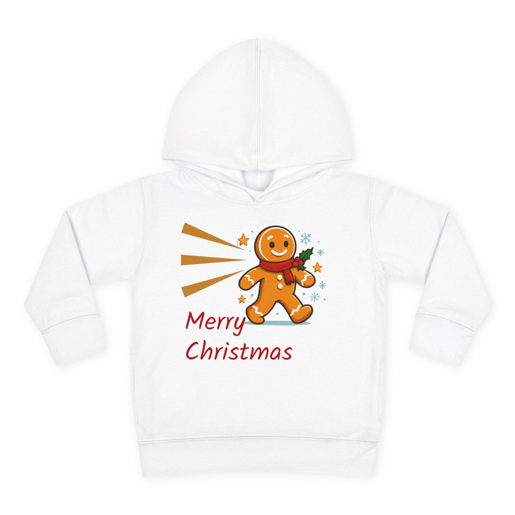 Christmas Toddler Hoodie - Merry Christmas Gingerbread Design, Holiday Gift, Fleece Pullover, Cute Kids Apparel, Seasonal Wear