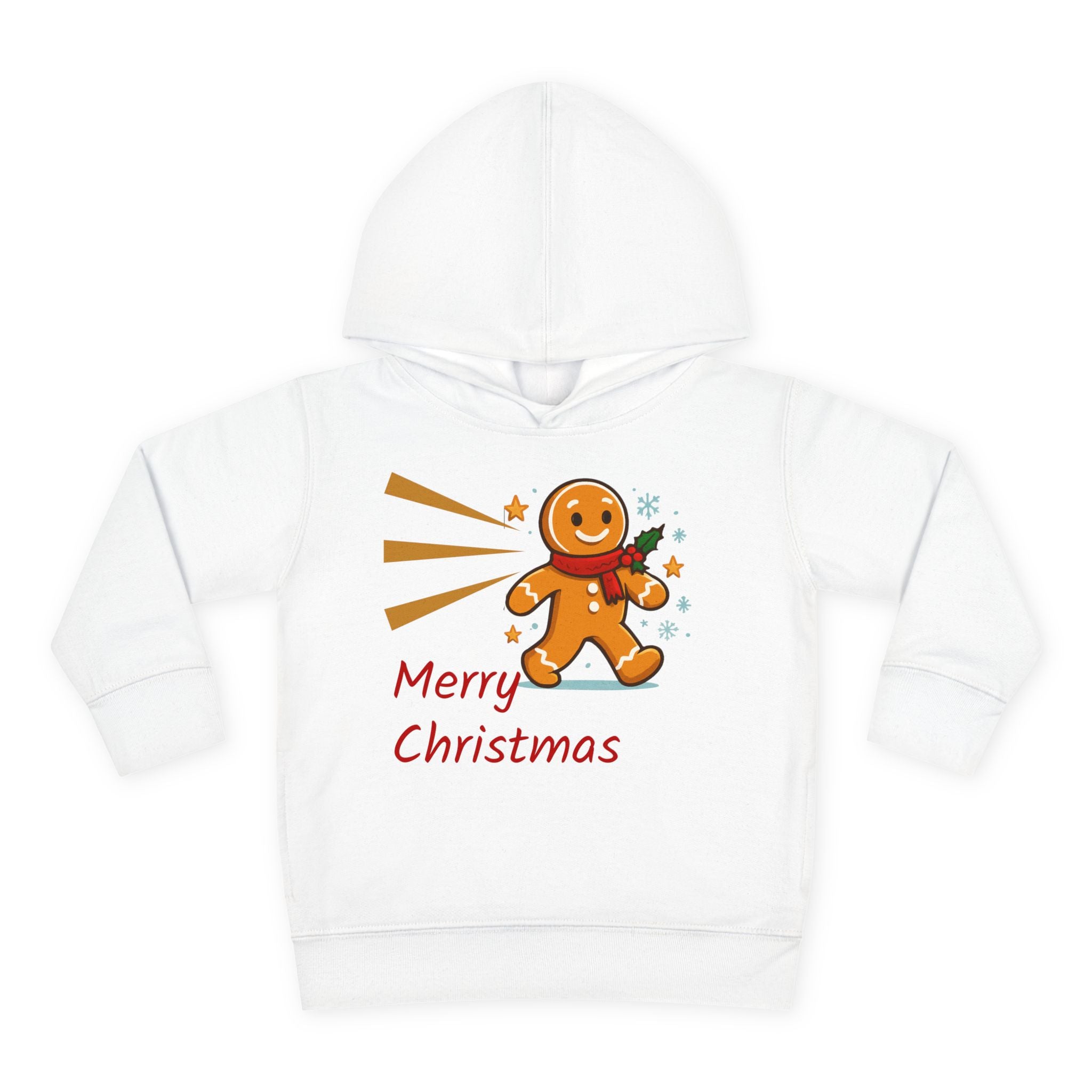 Christmas Toddler Hoodie - Merry Christmas Gingerbread Design, Holiday Gift, Fleece Pullover, Cute Kids Apparel, Seasonal Wear
