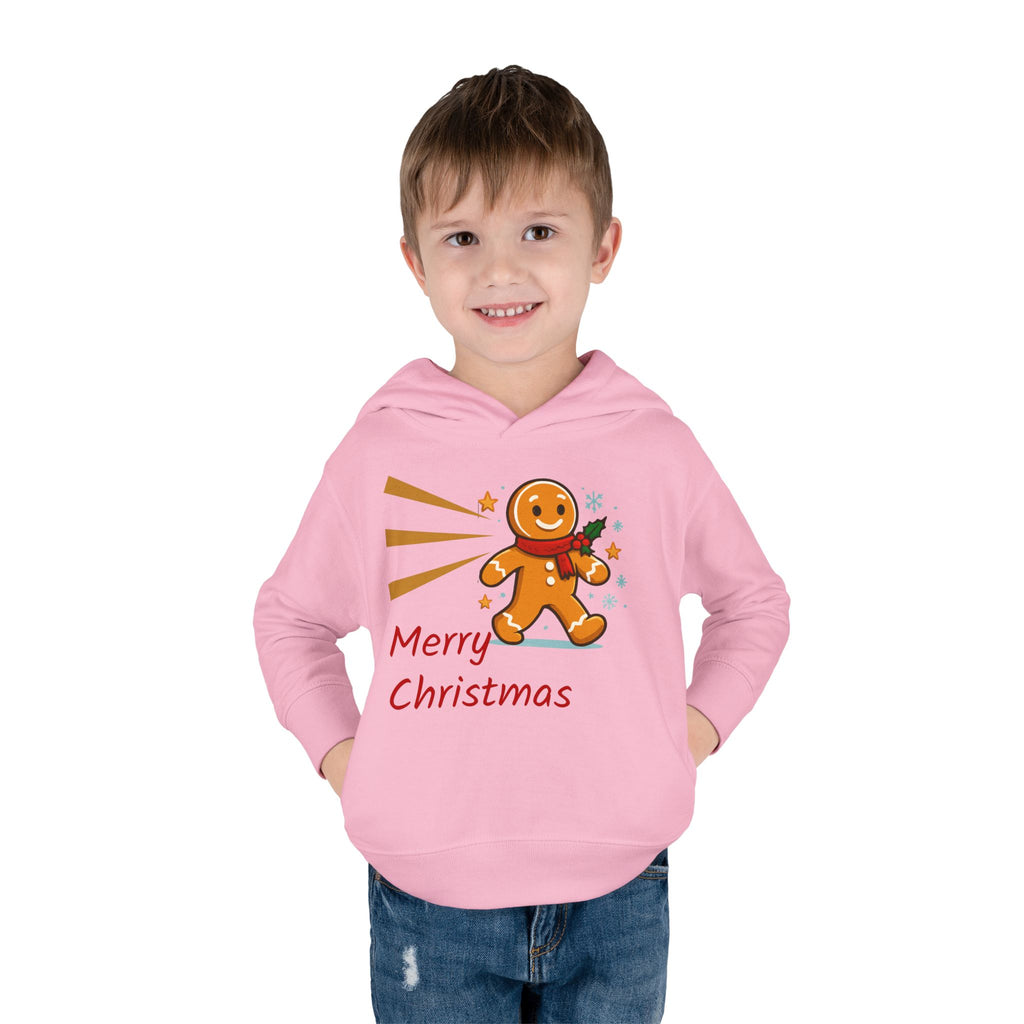 Christmas Toddler Hoodie - Merry Christmas Gingerbread Design, Holiday Gift, Fleece Pullover, Cute Kids Apparel, Seasonal Wear