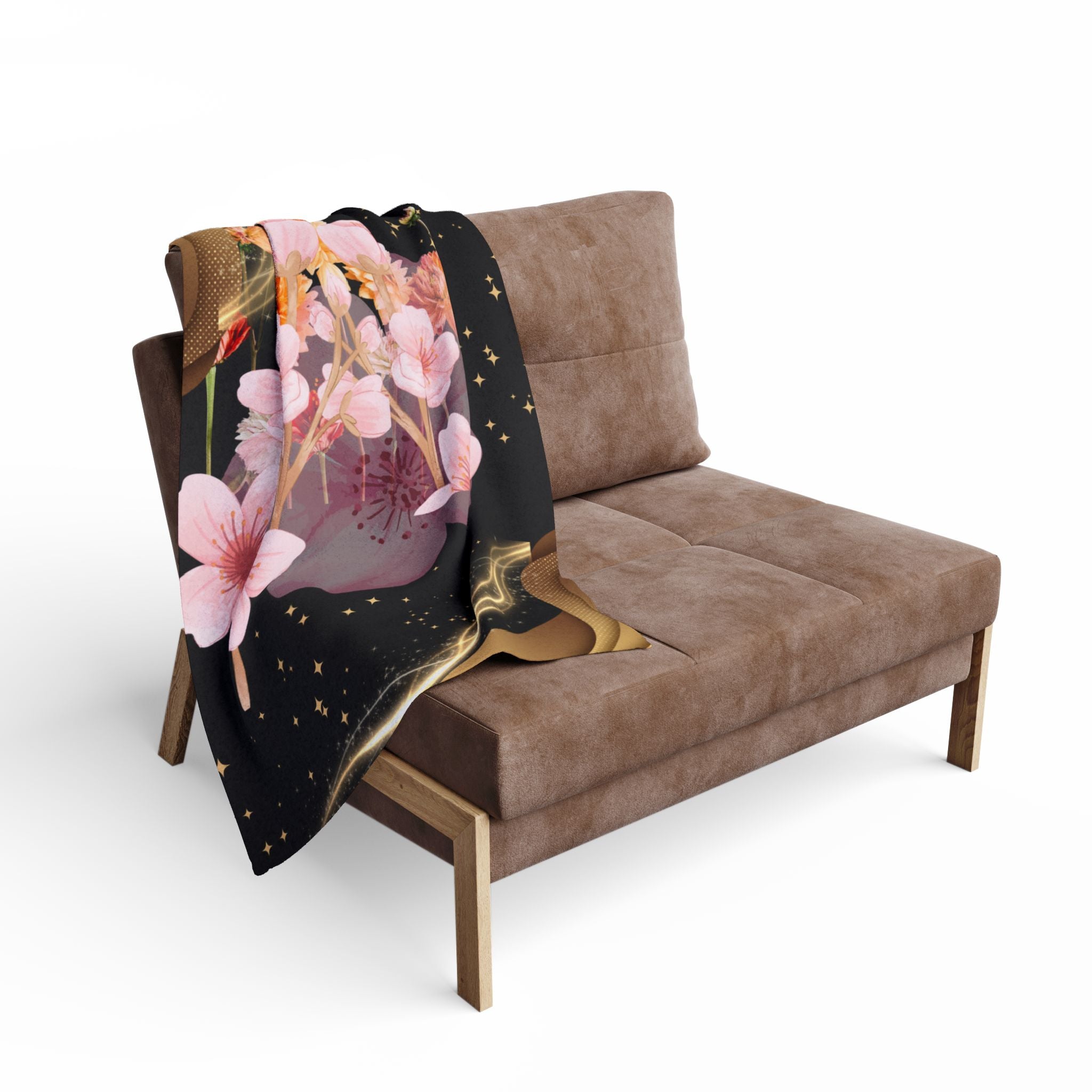 Floral Night Fleece Blanket: Cozy Floral Throw, Elegant Home Decor, Gifts for Her, Spring-Inspired Blanket, Perfect for Cozy Nights