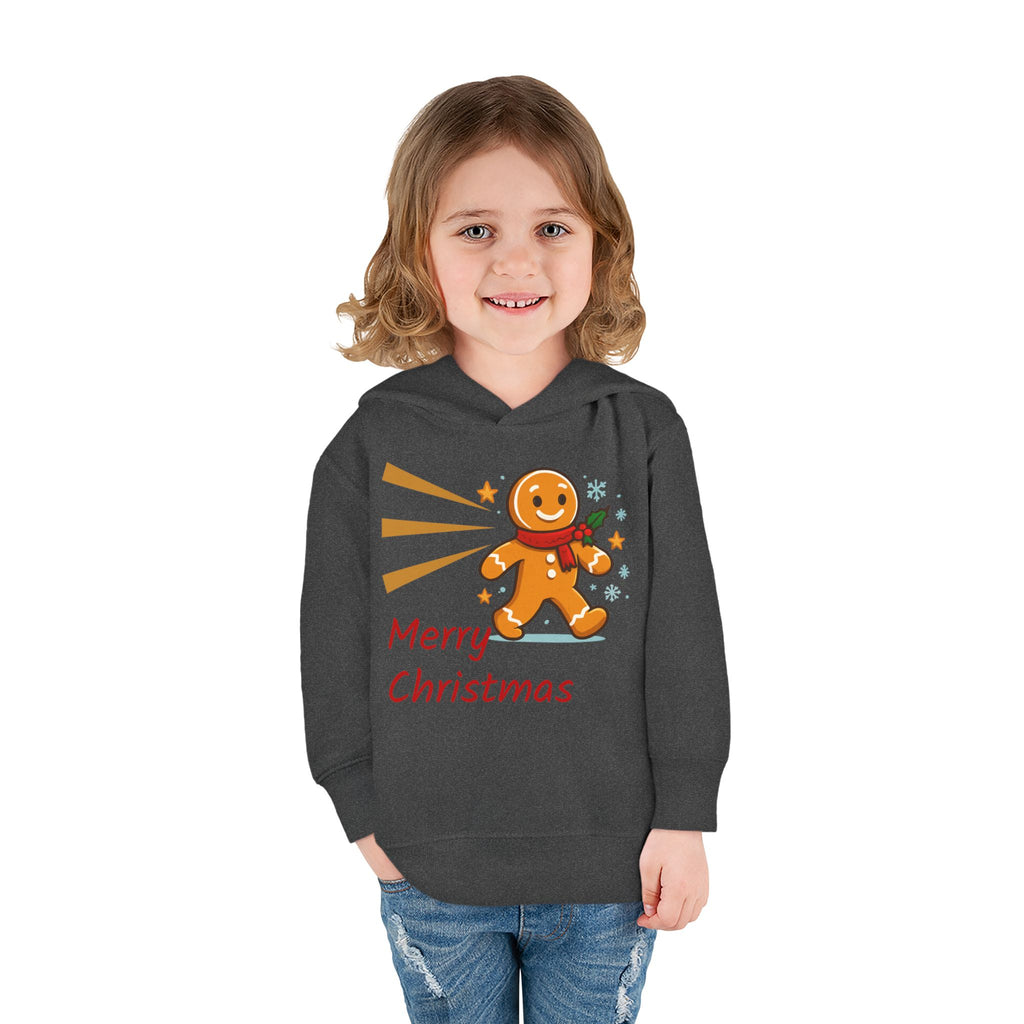 Christmas Toddler Hoodie - Merry Christmas Gingerbread Design, Holiday Gift, Fleece Pullover, Cute Kids Apparel, Seasonal Wear