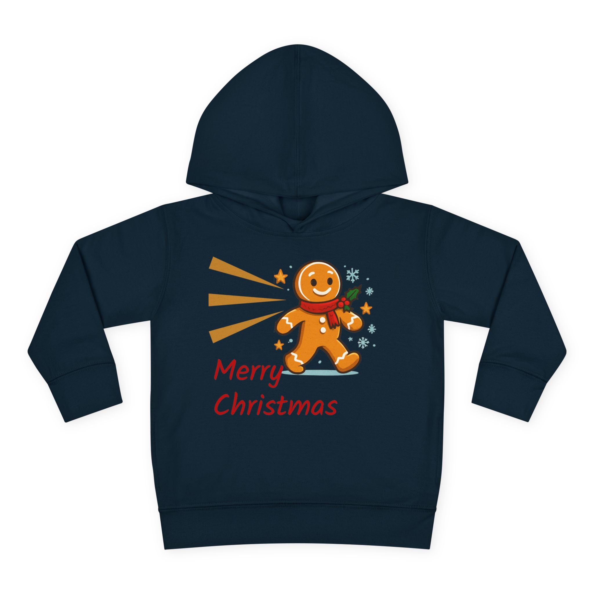 Christmas Toddler Hoodie - Merry Christmas Gingerbread Design, Holiday Gift, Fleece Pullover, Cute Kids Apparel, Seasonal Wear