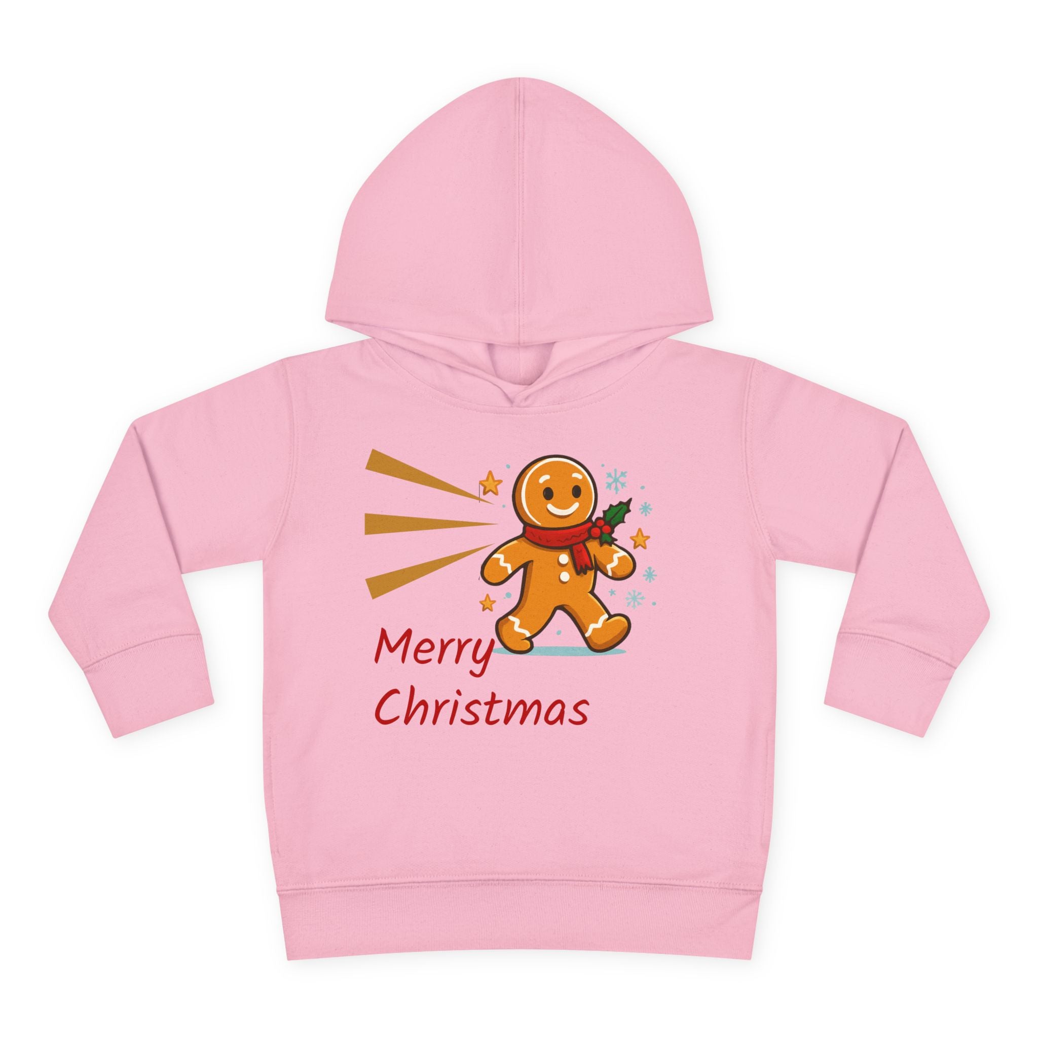 Christmas Toddler Hoodie - Merry Christmas Gingerbread Design, Holiday Gift, Fleece Pullover, Cute Kids Apparel, Seasonal Wear