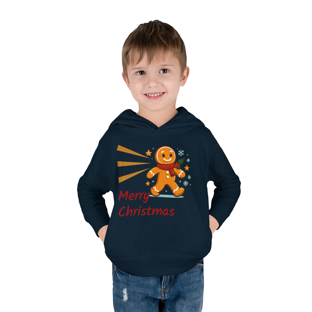 Christmas Toddler Hoodie - Merry Christmas Gingerbread Design, Holiday Gift, Fleece Pullover, Cute Kids Apparel, Seasonal Wear